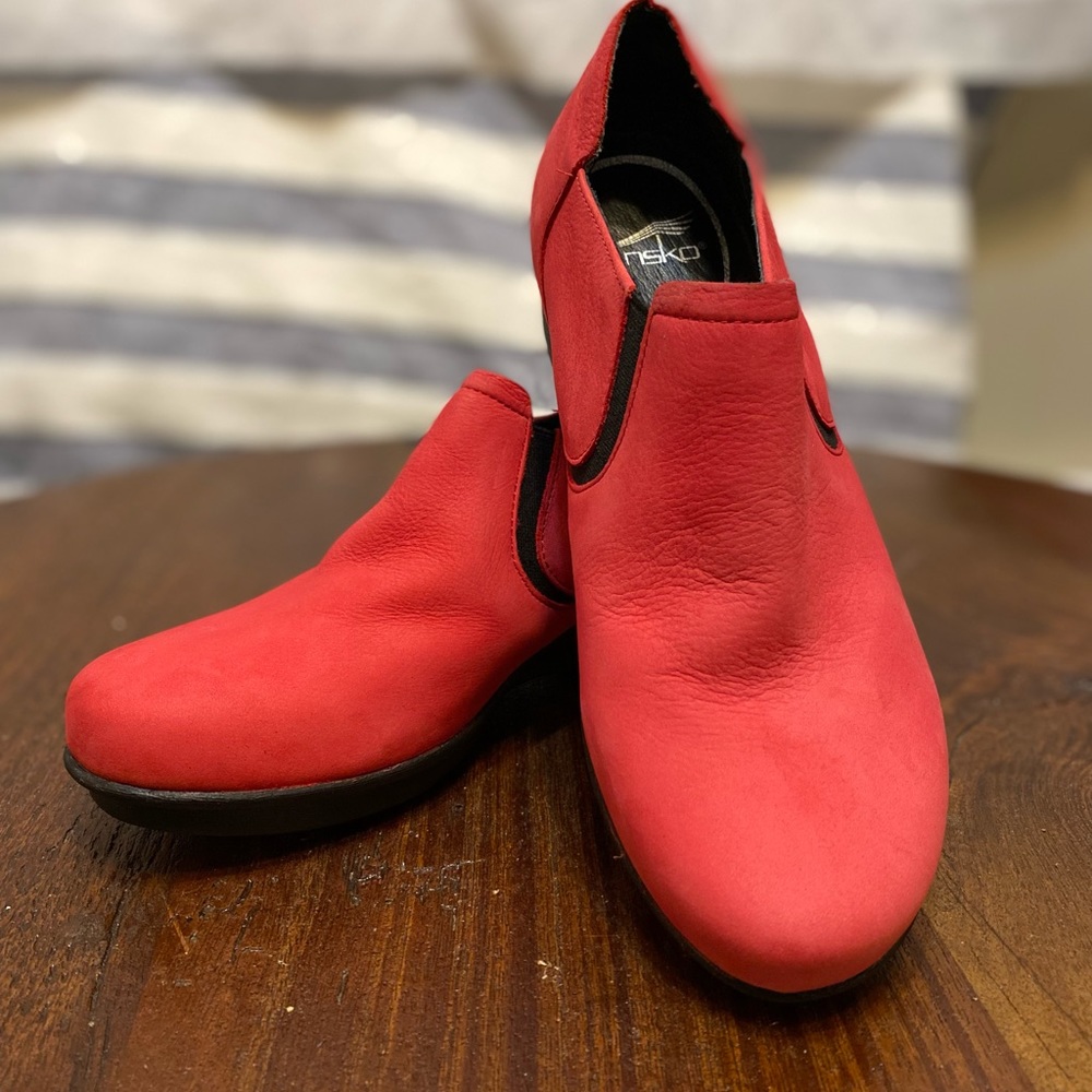 DANSKO Nantucket Red Leather Slip-on, Size 38